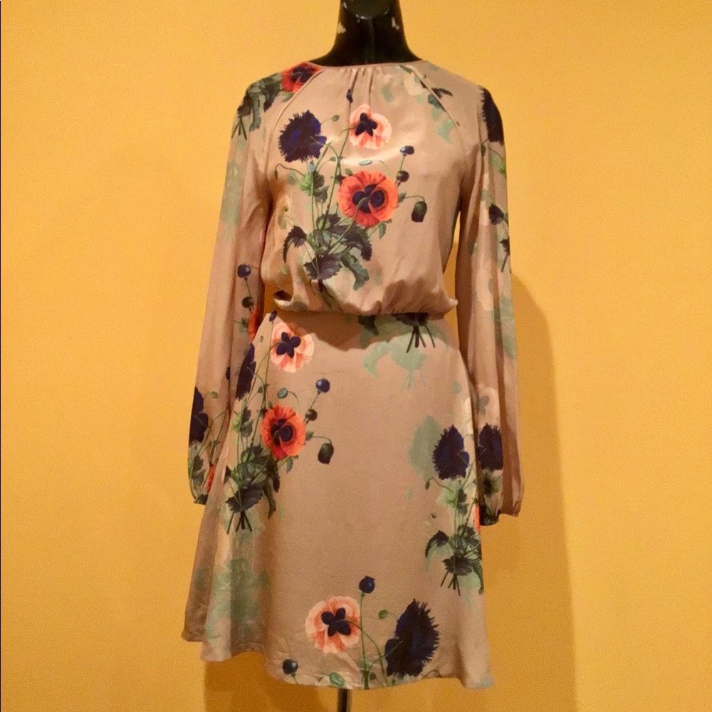 Anthro silk dress